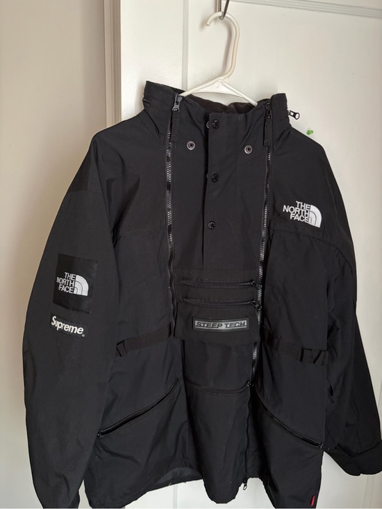 The North Face Other - The North Face Black Steep Tech Ski Jacket with Supreme Patch